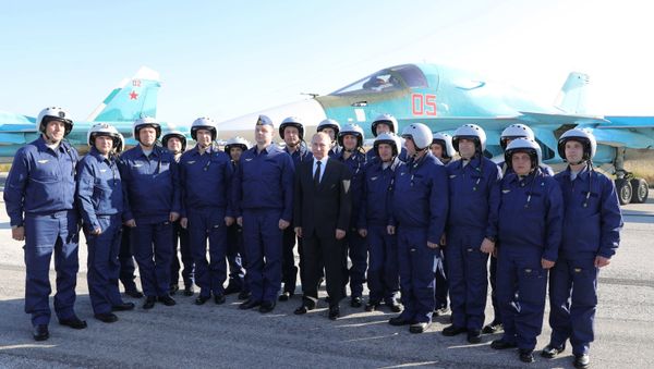 President Vladimir Putin visits Hmeymim Air Base in Syria President Vladimir Putin visits Hmeymim Air Base in Syria - Sputnik International