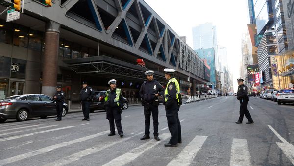 Police officers stand outside the New York Port Authority Bus Terminal in New York City, U.S. December 11, 2017 after reports of an explosion Police officers stand outside the New York Port Authority Bus Terminal in New York City, U.S. December 11, 2017 after reports of an explosion - Sputnik International