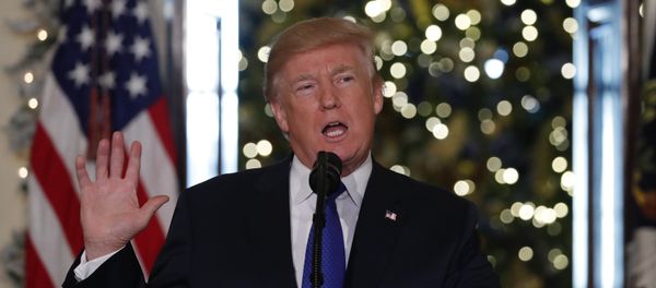 U.S. President Donald Trump delivers a speech on tax reform legislation at the White House in Washington, U.S., December 13, 2017 - Sputnik International
