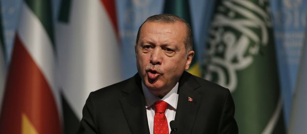 Turkey's President Recep Tayyip Erdogan gestures as he talks during the closing news conference following the Organisation of Islamic Cooperation's Extraordinary Summit in Istanbul, Wednesday, Dec. 13, 2017 - Sputnik International