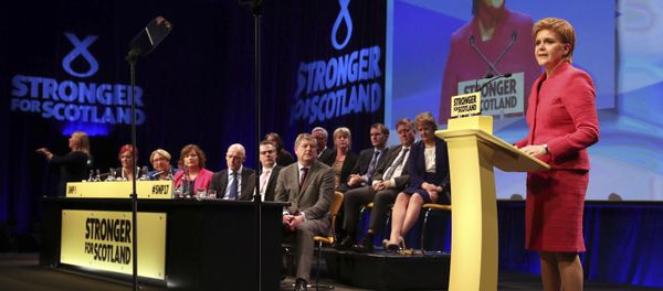 Scotland's First Minister and Scottish National Party leader Nicola Sturgeon makes a speech during the SNP Spring Conference, in Aberdeen, Scotland - Sputnik International