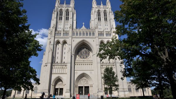 The National Cathedral is seen after green paint was discovered in two chapels inside the Cathedral in Washington on Monday, July 29, 2013. - Sputnik International