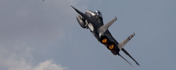 In this Wednesday, Nov. 8, 2017 photo Two Israeli air force F-15s of the Knights of the twin tail 133 squadron fly over Ovda airbase near Eilat, southern Israel, during the 2017 Blue Flag exercise - Sputnik International