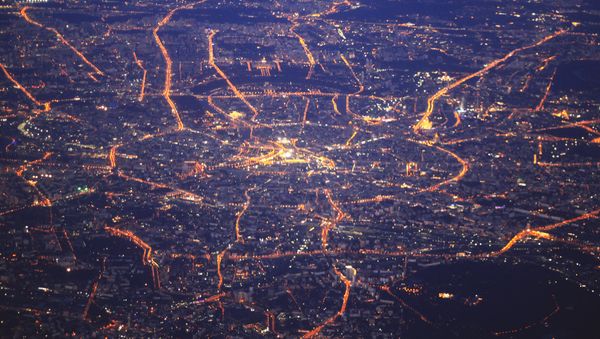 A view of Moscow at night from an airplane A view of Moscow at night from an airplane - Sputnik International