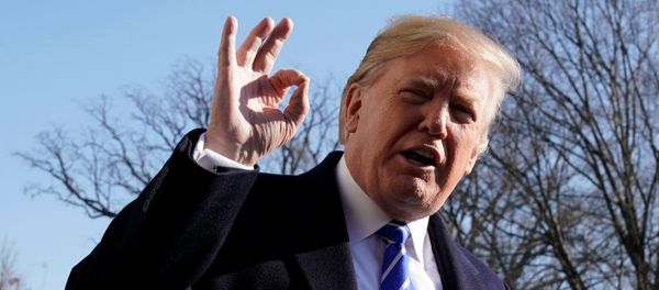 U.S. President Donald Trump gestures as he talks to the media on South Lawn of the White House in Washington, U.S., before his departure to Camp David, December 16, 2017 - Sputnik International