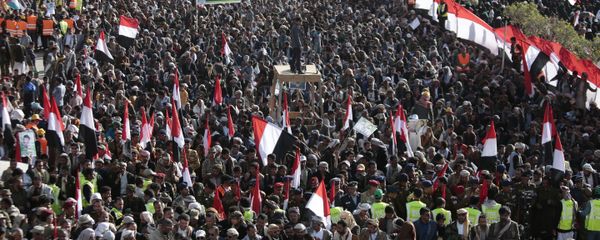 Supporters of Shiite Houthi rebels attend a rally in Sanaa, Yemen, Tuesday, Dec. 5, 2017. The killing of Yemen's ex-President Ali Abdullah Saleh by the country's Shiite rebels on Monday, as their alliance crumbled, has thrown the nearly three-year civil war into unpredictable new chaos. Supporters of Shiite Houthi rebels attend a rally in Sanaa, Yemen, Tuesday, Dec. 5, 2017. The killing of Yemen's ex-President Ali Abdullah Saleh by the country's Shiite rebels on Monday, as their alliance crumbled, has thrown the nearly three-year civil war into unpredictable new chaos. - Sputnik International