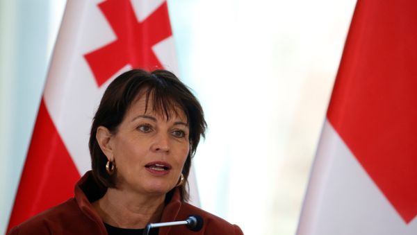 Switzerland's President Doris Leuthard speaks during a news conference in Tbilisi, Georgia, December 4, 2017 - Sputnik International