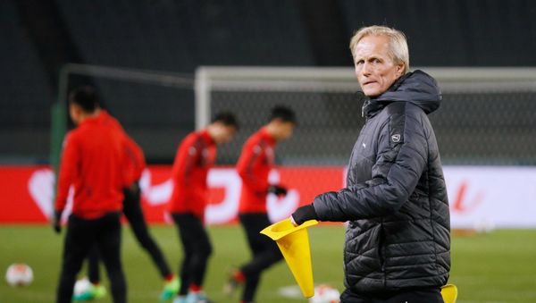 Soccer Football - East Asian Football Championship - North Korea Training - Ajinomoto Stadium, Tokyo, Japan - December 7, 2017. North Korea's head coach Jorn Andersen during training Soccer Football - East Asian Football Championship - North Korea Training - Ajinomoto Stadium, Tokyo, Japan - December 7, 2017. North Korea's head coach Jorn Andersen during training - Sputnik International