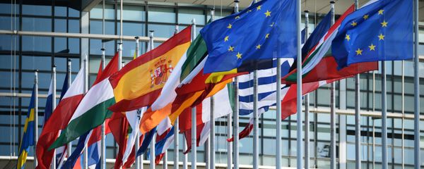 Flags outside the building of the European Parliament in Strasbourg Flags outside the building of the European Parliament in Strasbourg - Sputnik International