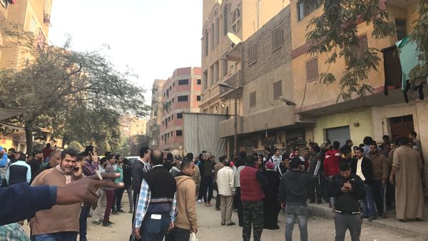 People are seen outside the Mar Mina Church after a blast, in Helwan district on the outskirts of Cairo, Egypt after a blast December 29, 2017 People are seen outside the Mar Mina Church after a blast, in Helwan district on the outskirts of Cairo, Egypt after a blast December 29, 2017 - Sputnik International