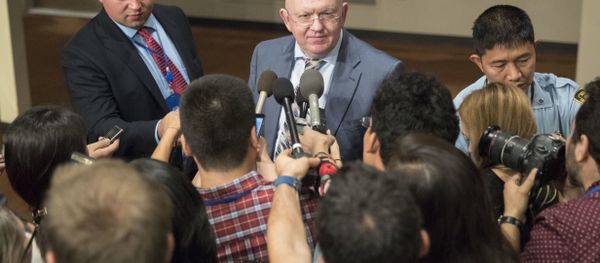 Russian Ambassador to the United Nations Vassily Nebenzia speaks to reporters after Security Council consultations on the situation in North Korea, Friday, Sept. 15, 2017 at United Nations headquarters. - Sputnik International