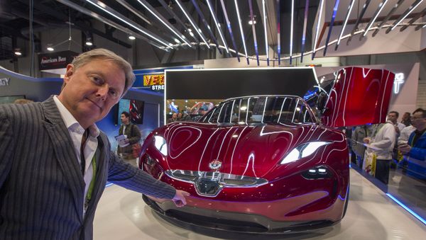 Henrik Fisker, founder, Chairman and CEO of Fisker Inc., speaks next to a Fisker EMotion all-electric vehicle that uses LiDAR technology at CES in Las Vegas, Nevada - Sputnik International