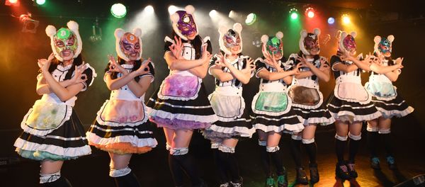 Female idol group Kasotsuka Shojo (Virtual Currency Girls), produced by Japanese idol agency Cinderella Academy, pose on stage in Tokyo Female idol group Kasotsuka Shojo (Virtual Currency Girls), produced by Japanese idol agency Cinderella Academy, pose on stage in Tokyo - Sputnik International