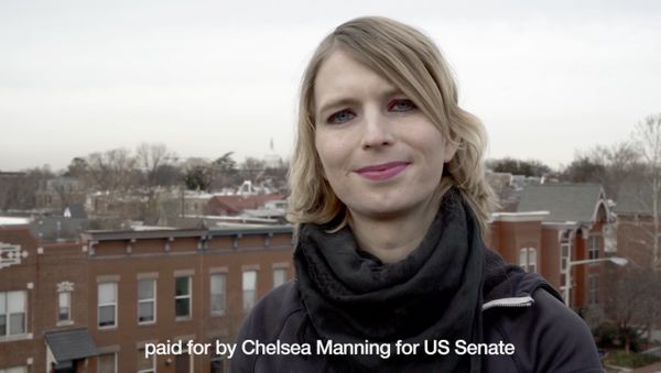 This frame from video released by the Chelsea Manning Senate campaign on Sunday, Jan. 14, 2018 shows Chelsea Manning in a campaign video This frame from video released by the Chelsea Manning Senate campaign on Sunday, Jan. 14, 2018 shows Chelsea Manning in a campaign video - Sputnik International