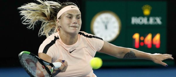 Tennis - Australian Open - Rod Laver Arena, Melbourne, Australia, January 16, 2018. Belarus' Aryna Sabalenka in action during her match against Australia's Ashleigh Barty. - Sputnik International