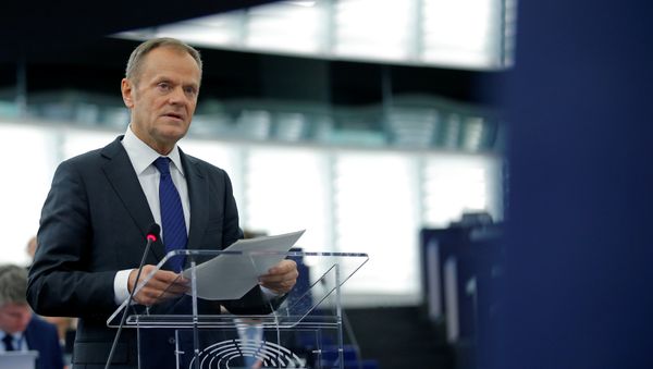 European Council President Donald Tusk speaks during a debate at the European Parliament in Strasbourg, eastern France - Sputnik International