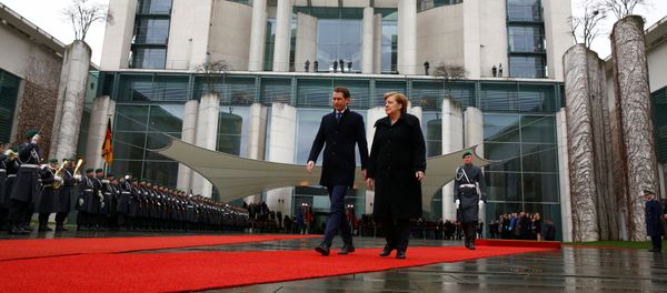Sebastian Kurz und Angela Merkel in Berlin Sebastian Kurz und Angela Merkel in Berlin - Sputnik International
