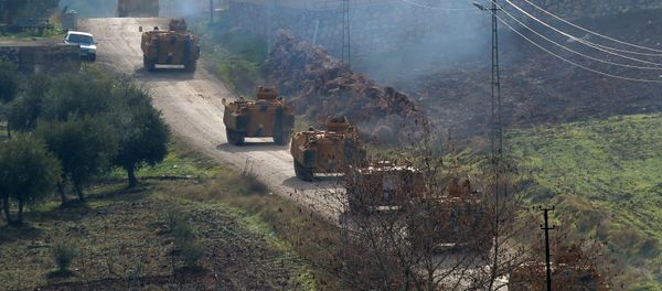 Turkish military armoured vehicles arrive at a border village near the town of Hassa in Hatay province, Turkey, Turkey January 21, 2018 Turkish military armoured vehicles arrive at a border village near the town of Hassa in Hatay province, Turkey, Turkey January 21, 2018 - Sputnik International