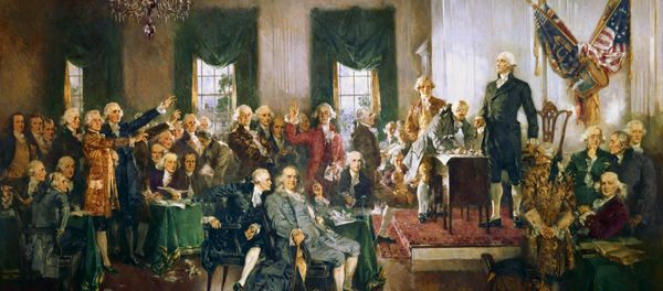 Scene at the Signing of the Constitution of the United States, by Howard Chandler Christy Scene at the Signing of the Constitution of the United States, by Howard Chandler Christy - Sputnik International