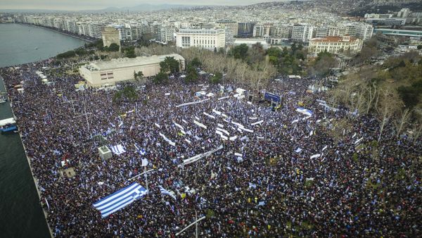 Protesters take part in a rally against the use of the term Macedonia in any solution to a dispute between Athens and Skopje over the former Yugoslav republic's name, in the northern city of Thessaloniki, Greece, January 21, 2018 Protesters take part in a rally against the use of the term Macedonia in any solution to a dispute between Athens and Skopje over the former Yugoslav republic's name, in the northern city of Thessaloniki, Greece, January 21, 2018 - Sputnik International