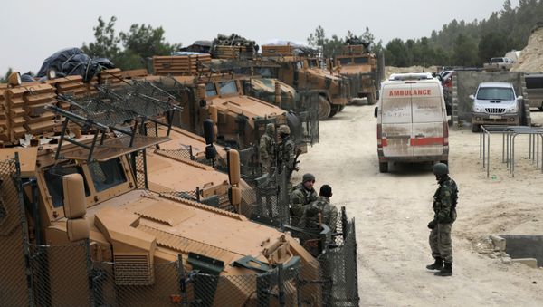 Turkish forces are seen near Mount Barsaya, northeast of Afrin, Syria January 22,2018 - Sputnik International