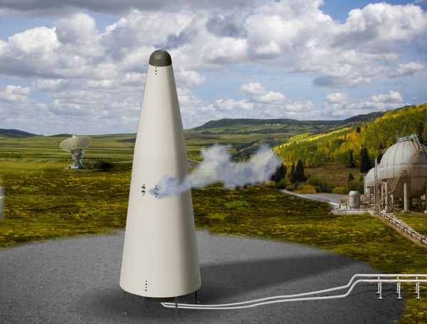 Artist's rendering of the KORONA launch vehicle on a launch pad. Artist's rendering of the KORONA launch vehicle on a launch pad. - Sputnik International