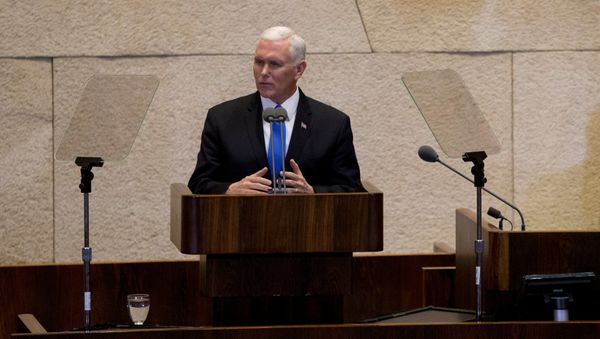 U.S. Vice President Mike Pence addresses the Knesset, Israeli Parliament, in Jerusalem U.S. Vice President Mike Pence addresses the Knesset, Israeli Parliament, in Jerusalem - Sputnik International