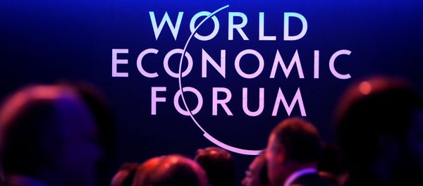 A logo of the World Economic Forum (WEF) is seen as people attend the WEF annual meeting in Davos, Switzerland January 24, 2018 A logo of the World Economic Forum (WEF) is seen as people attend the WEF annual meeting in Davos, Switzerland January 24, 2018 - Sputnik International