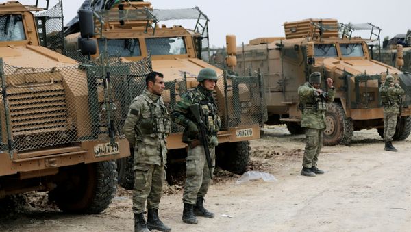 Turkish forces are seen near Mount Barsaya, northeast of Afrin, Syria January 22,2018 Turkish forces are seen near Mount Barsaya, northeast of Afrin, Syria January 22,2018 - Sputnik International