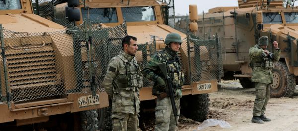 Turkish forces are seen near Mount Barsaya, northeast of Afrin, Syria January 22,2018 - Sputnik International