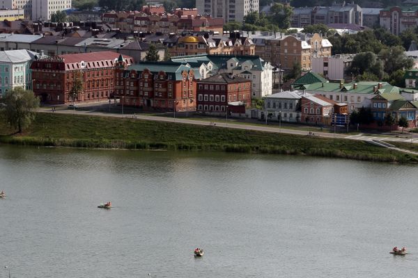 View of Lake Kaban and Old Tatar quarters from the helicopter pad of the Grand Hotel Kazan. (File) - Sputnik International
