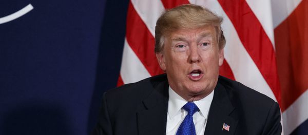 President Donald Trump speaks during a meeting with British Prime Minister Theresa May at the World Economic Forum President Donald Trump speaks during a meeting with British Prime Minister Theresa May at the World Economic Forum - Sputnik International