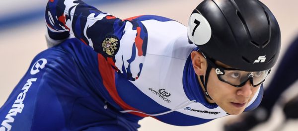 Viktor An (Russia) during the men's 5000 meter relay semi-final heat at the European Short Track Speed Skating Championships in Dresden Viktor An (Russia) during the men's 5000 meter relay semi-final heat at the European Short Track Speed Skating Championships in Dresden - Sputnik International