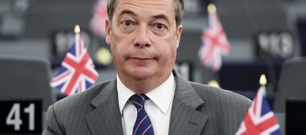 Former leader of the UK Independence Party (UKIP) Nigel Farage attends a meeting at the European Parliament in Strasbourg, eastern France, on June 14, 2017, ahead of the upcoming European Council. Former leader of the UK Independence Party (UKIP) Nigel Farage attends a meeting at the European Parliament in Strasbourg, eastern France, on June 14, 2017, ahead of the upcoming European Council. - Sputnik International
