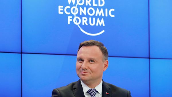 Poland's President Andrzej Duda attends the World Economic Forum (WEF) annual meeting in Davos, Switzerland Poland's President Andrzej Duda attends the World Economic Forum (WEF) annual meeting in Davos, Switzerland - Sputnik International