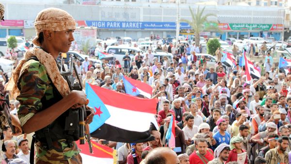 Supporters of the southern Yemeni separatists demonstrate against the government in Aden, Yemen January 28, 2018 Supporters of the southern Yemeni separatists demonstrate against the government in Aden, Yemen January 28, 2018 - Sputnik International