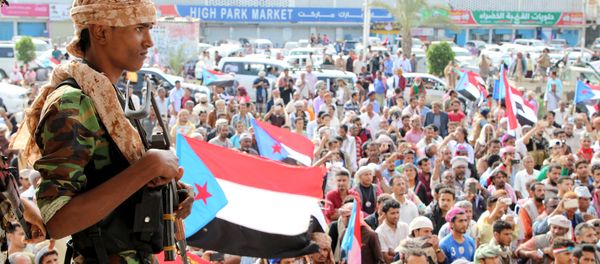 Supporters of the southern Yemeni separatists demonstrate against the government in Aden, Yemen January 28, 2018 Supporters of the southern Yemeni separatists demonstrate against the government in Aden, Yemen January 28, 2018 - Sputnik International
