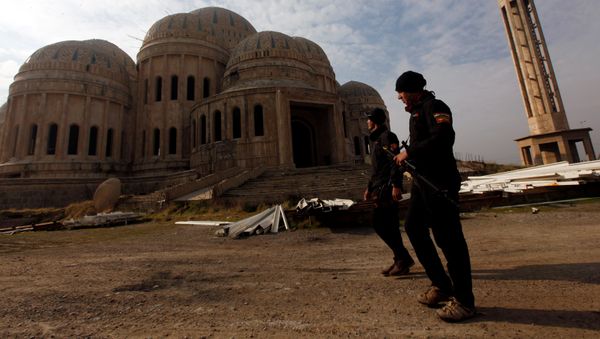 Iraqi Counter-Terrorism Service (CTS) members walk past a mosque during a battle with Islamic State militants in east of Mosul, Iraq Iraqi Counter-Terrorism Service (CTS) members walk past a mosque during a battle with Islamic State militants in east of Mosul, Iraq - Sputnik International