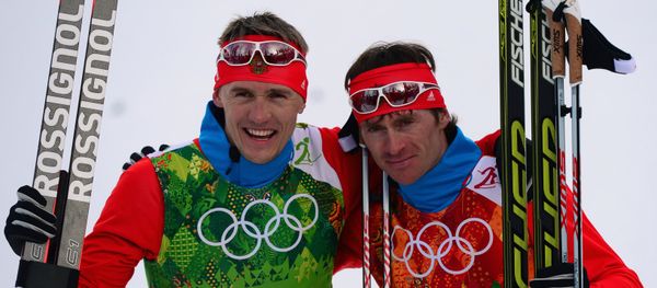 From left: Nikita Kryukov (Russia) and Maxim Vylegzhanin (Russia) at the finish of the final round of the team sprint in men’s cross-country skiing at the XXII Olympic Winter Games in Sochi From left: Nikita Kryukov (Russia) and Maxim Vylegzhanin (Russia) at the finish of the final round of the team sprint in men’s cross-country skiing at the XXII Olympic Winter Games in Sochi - Sputnik International