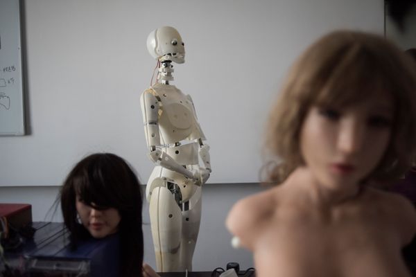 This photo taken on February 1, 2018 shows robots in a lab of a doll factory of EXDOLL, a firm based in the northeastern Chinese port city of Dalian - Sputnik International