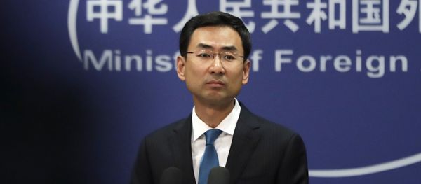 Chinese Foreign Ministry spokesman Geng Shuang pauses during a daily briefing at the Ministry of Foreign Affairs office in Beijing, Monday, Sept. 4, 2017 - Sputnik International