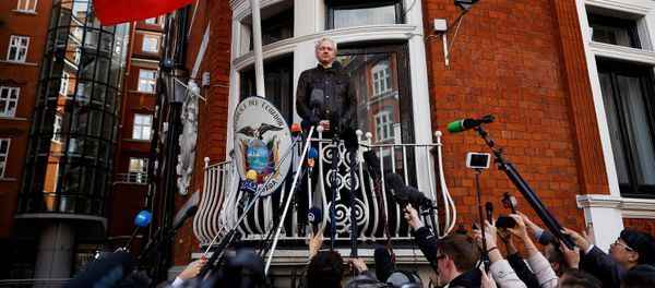 WikiLeaks founder Julian Assange is seen on the balcony of the Ecuadorian Embassy in London, Britain, May 19, 2017 WikiLeaks founder Julian Assange is seen on the balcony of the Ecuadorian Embassy in London, Britain, May 19, 2017 - Sputnik International