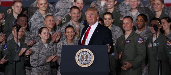 President Donald Trump speaks to military personnel and their families at Andrews Air Force Base, Friday, Sept. 15, 2017, in Andrews Air Force Base, Md. - Sputnik International