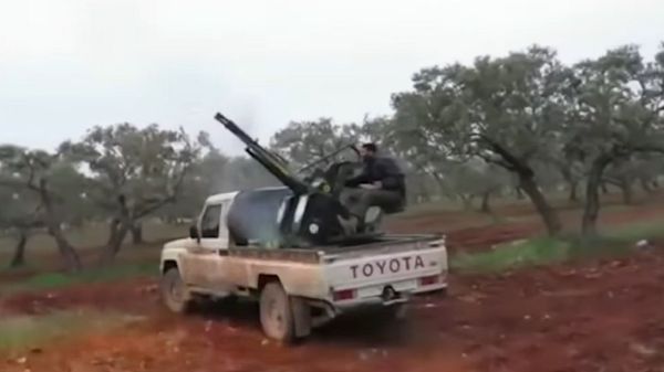 Militants shooting at the Russian Su-25SM fighters. Screenshot. Militants shooting at the Russian Su-25SM fighters. Screenshot. - Sputnik International
