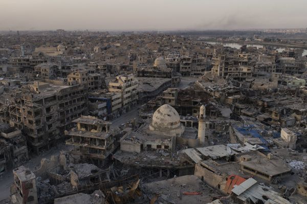 In this Nov. 15, 2017 photo, aerial view of destroyed building and shops in the Old City of Mosul, Iraq In this Nov. 15, 2017 photo, aerial view of destroyed building and shops in the Old City of Mosul, Iraq - Sputnik International