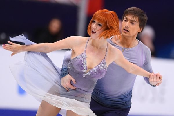Tiffany Zahorski and Jonathan Guerreiro (Russia) perform their free dance in the ice dancing competition at the European Figure Skating Championships in Moscow. - Sputnik International