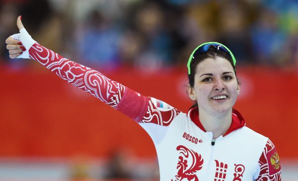 Angelina Golikova (Russia) after the women’s 500m in speed skating at the XXII Olympic Winter Games in Sochi. (File) - Sputnik International