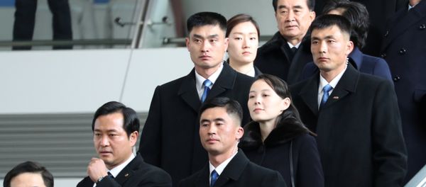 Kim Yo Jong, the younger sister of North Korean leader Kim Jong Un, is escorted by South Korean security guards at the Incheon International Airport, in Incheon, South Korea February 9, 2018 Kim Yo Jong, the younger sister of North Korean leader Kim Jong Un, is escorted by South Korean security guards at the Incheon International Airport, in Incheon, South Korea February 9, 2018 - Sputnik International