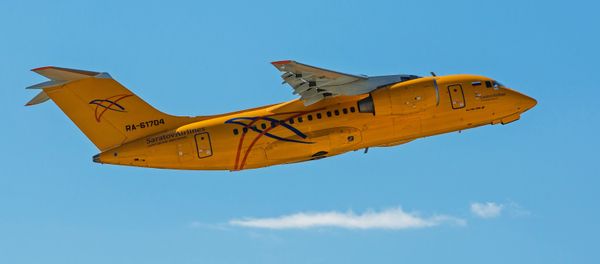 The Samara Airlines An-148 RA-61704 plane during take-off at Domodedovo airport. Archive photo from May 2017. The Saratov Airlines flight 703 Moscow-Orsk crashed on February 11, 2018 in the Moscow Region - Sputnik International