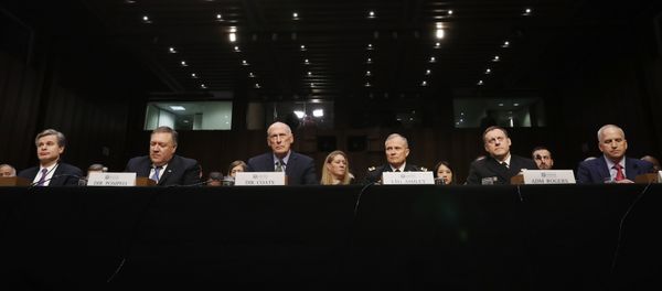 Federal Bureau of Investigation (FBI) Director Christopher Wray; Central Intelligence Agency (CIA) Director Mike Pompeo; Director of National Intelligence (DNI) Dan Coats; Defense Intelligence Agency Director Robert Ashley; National Security Agency (NSA) Director Michael Rogers; and National Geospatial Intelligence Agency Director Robert Cardillo testify before a Senate Intelligence Committee hearing on World Wide Threats on Capitol Hill in Washington, U.S Federal Bureau of Investigation (FBI) Director Christopher Wray; Central Intelligence Agency (CIA) Director Mike Pompeo; Director of National Intelligence (DNI) Dan Coats; Defense Intelligence Agency Director Robert Ashley; National Security Agency (NSA) Director Michael Rogers; and National Geospatial Intelligence Agency Director Robert Cardillo testify before a Senate Intelligence Committee hearing on World Wide Threats on Capitol Hill in Washington, U.S - Sputnik International